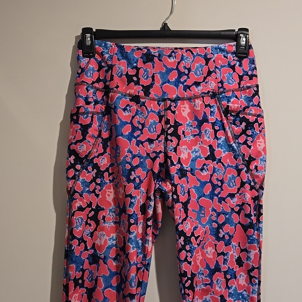 Live Well pink blue black leggings. Size medium. - Picture 2 of 7